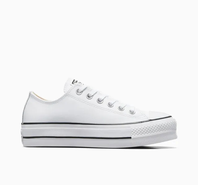 Converse Womens Chuck Taylor All Star Leather Platform Black White