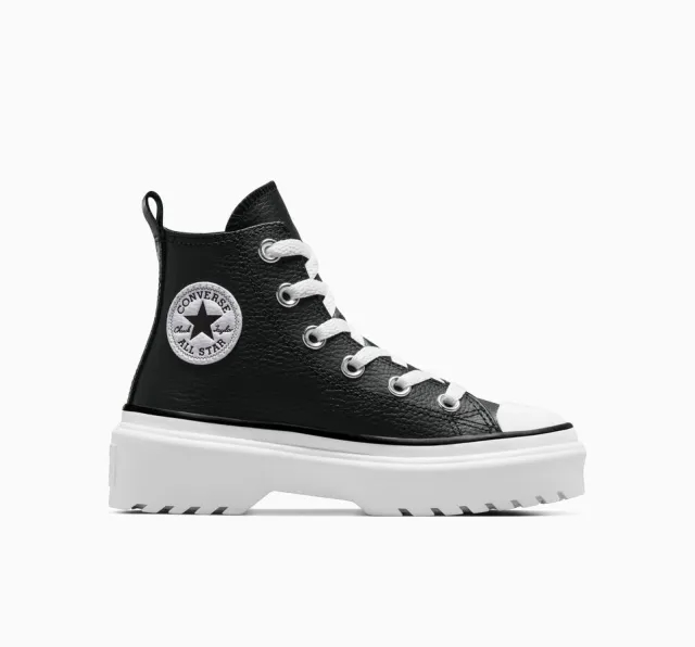 Converse black & white all star lugged lift hi Junior trainers