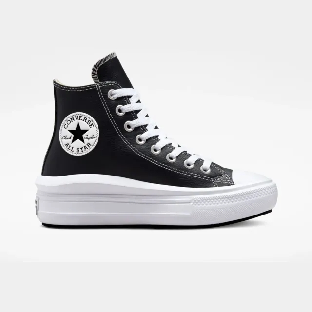 Converse Chuck Taylor All Star Move Platform Leather In Black/White/White