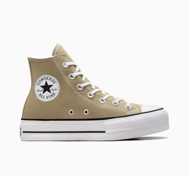 Converse all star lift hi trainers in khaki