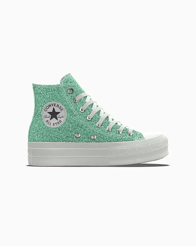 Converse Chuck Taylor All Star Lift Platform Glitter High Top - Red