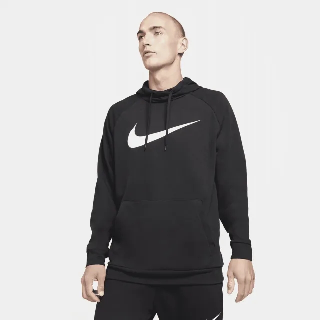 Nike Dry Graphic Men's Dri-FIT Hooded Fitness Pullover Hoodie - Black - Cotton/Polyester