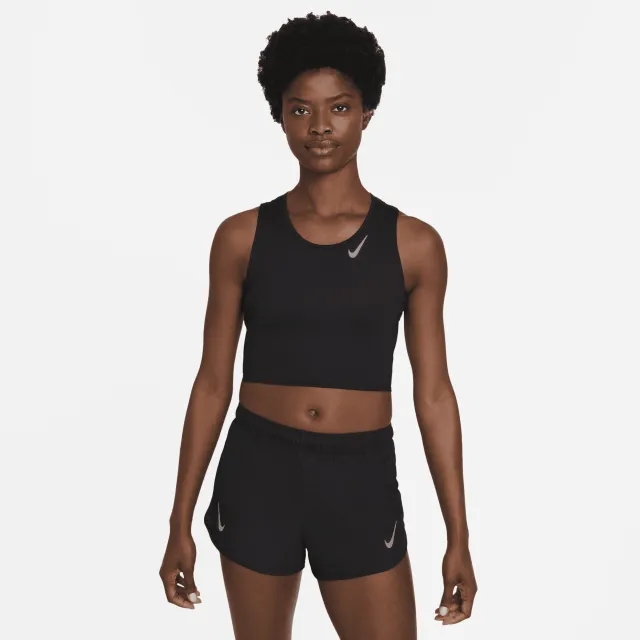 Nike Running Race Day Dri-Fit Crop Top In Black