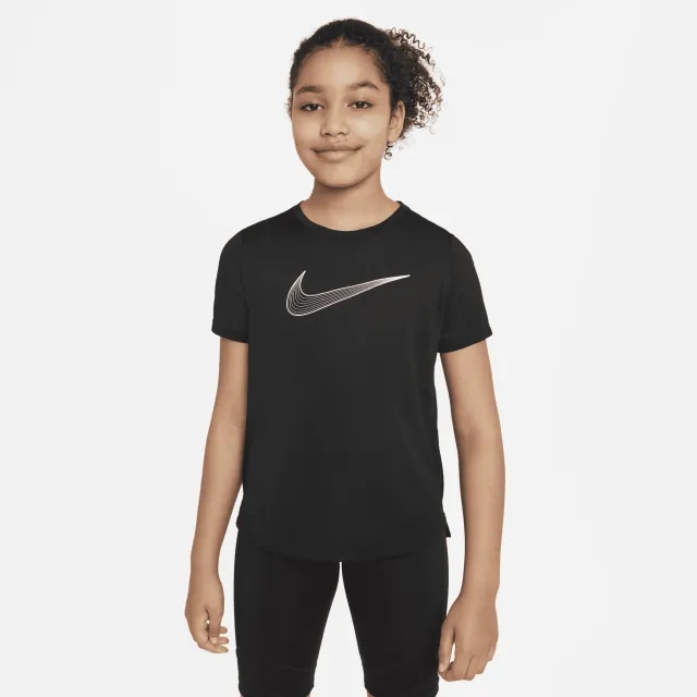 Nike Dri-Fit One Graphic T-Shirt Girls - Black, White
