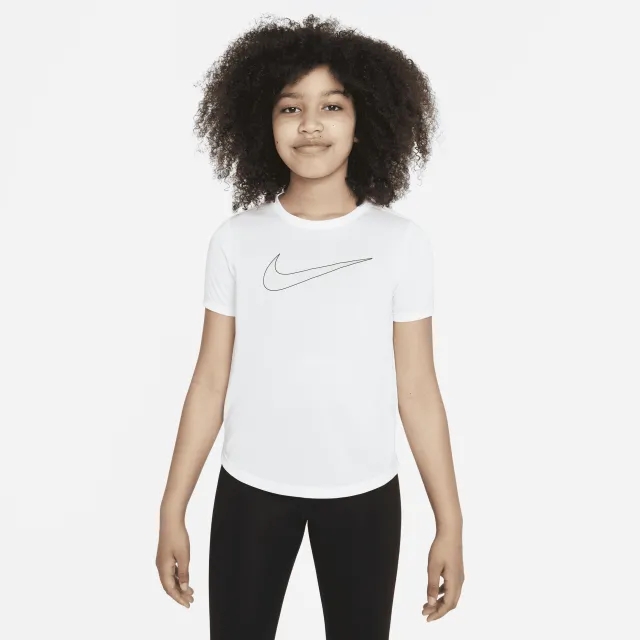 Nike Dri-Fit One Graphic T-Shirt Girls - White, Black