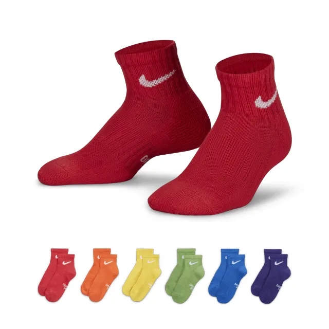 Nike Dri-FIT Younger Kids' Ankle Socks (6-Pack) - Multi-Colour - Cotton