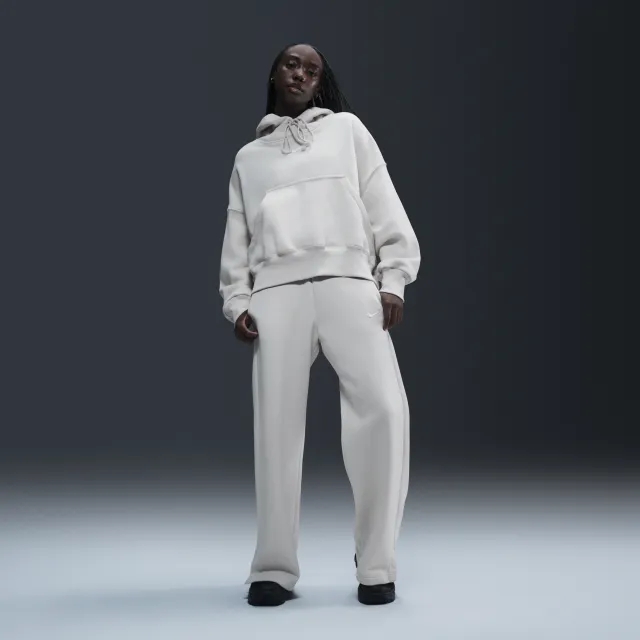 Nike Sportswear Phoenix Fleece Women's High-Waisted Wide-Leg Tracksuit Bottoms - Brown - Cotton/Polyester
