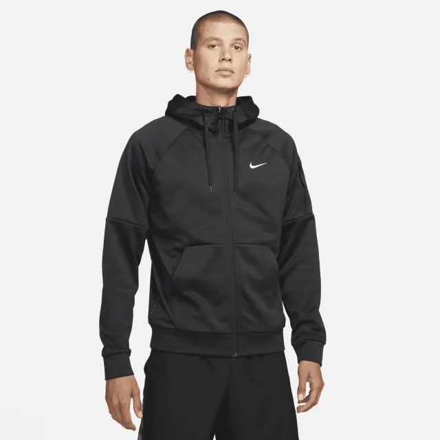Nike Therma Men's Therma-FIT Full-Zip Fitness Top - Black - Polyester