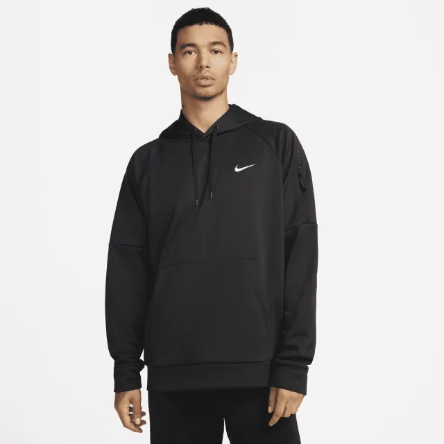Nike Therma Men's Therma-FIT Hooded Fitness Sweatshirt - Black - Recycled Polyester Minimum