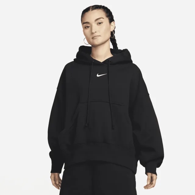 Nike Women's Phoenix Fleece Oversized Hoodie Black/Sail
