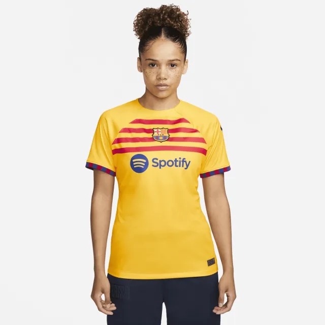 Nike FC Barcelona 23 24 Womens 4th Dri Fit Stadium SS Shirt