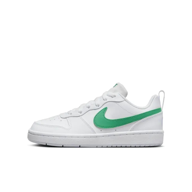 Nike white & green court borough low Youth trainers