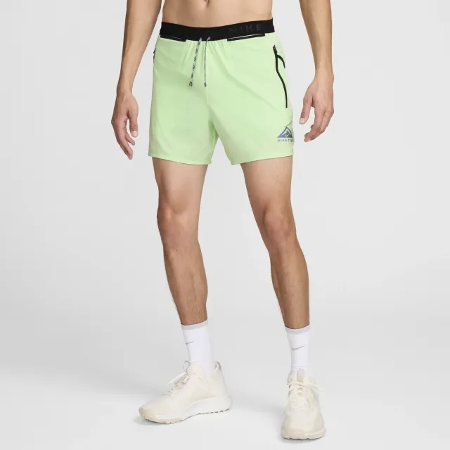 Nike Trail Second Sunrise Men's Dri-FIT 13cm (approx.) Brief-Lined Running Shorts - Green - Polyester/Elastane