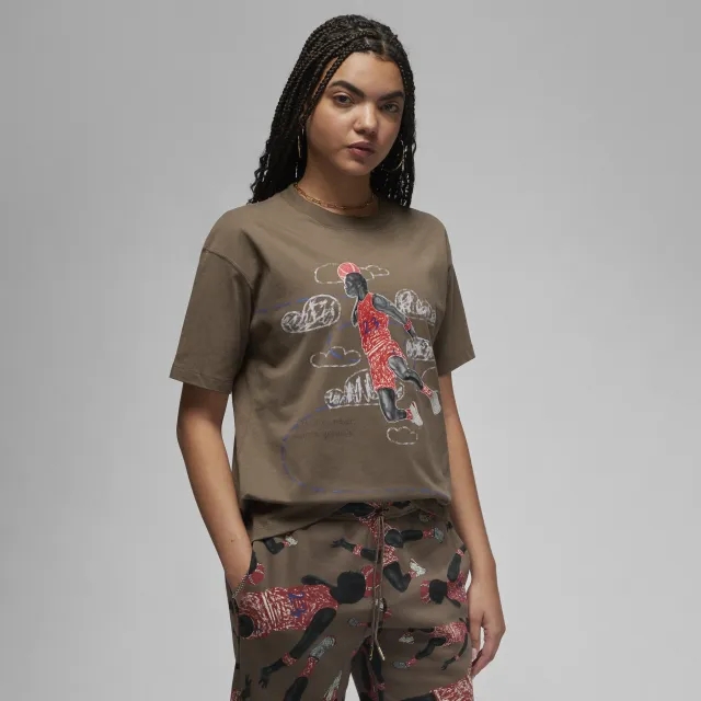 Nike Jordan Artist Series by Parker Duncan Women's T-Shirt - Brown - Cotton