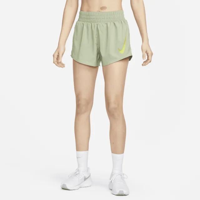 Nike Swoosh Women's Brief-Lined Running Shorts - Green - Polyester