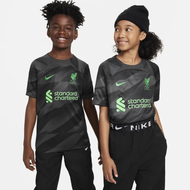 Nike Liverpool Kids SS Goalkeeper Home Shirt 2023/24