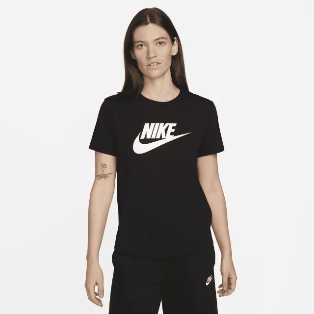 Nike Sportswear Essentials Women's Logo T-Shirt - Black - Cotton/Polyester