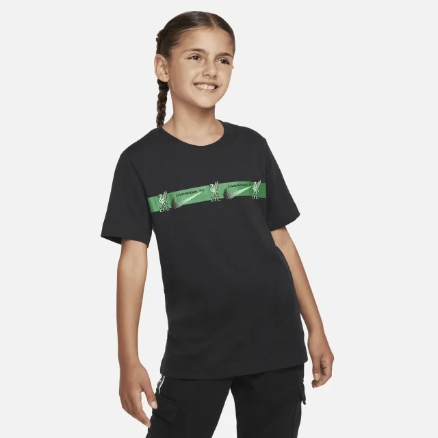 Liverpool Nike Repeat T-Shirt - Black - Kids