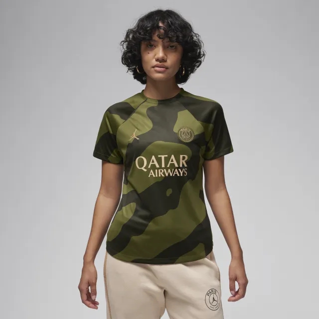 Nike Jordan Jordan x Paris Saint Germain 23 24 Womens 4th Dri Fit Academy Pre Match SS Top