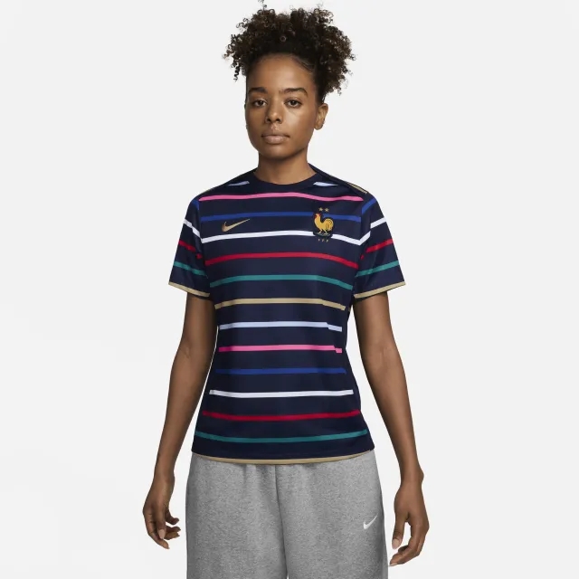 Nike France 2024 Womens Dri FIT Academy Pro Pre Match SS Home Top