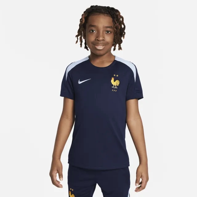 Nike France Training T-Shirt Dri-Fit Strike - Blackened Blue/Cobalt Bliss Kids - ['Blue']
