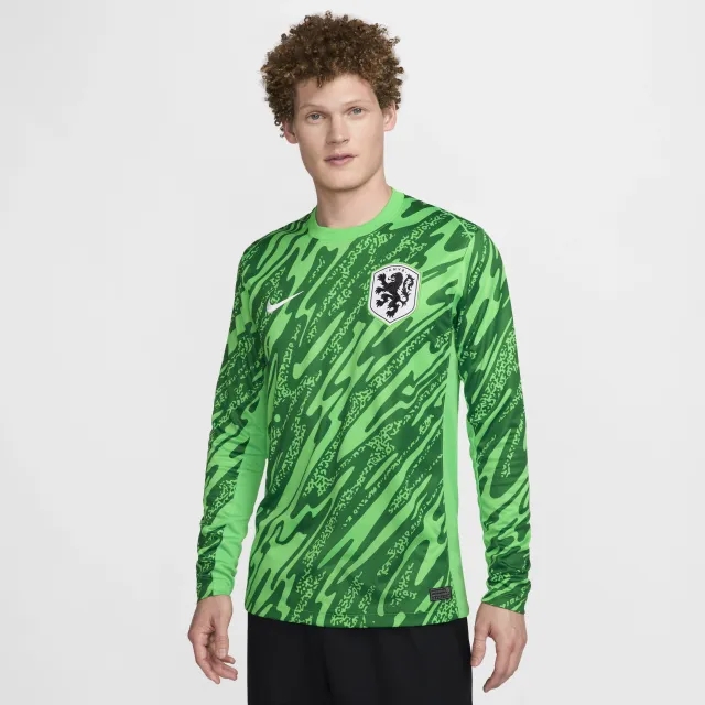 Netherlands (Men's Team) 2024/25 Stadium Goalkeeper Men's Nike Dri-FIT Football Replica Shirt - Green - Polyester