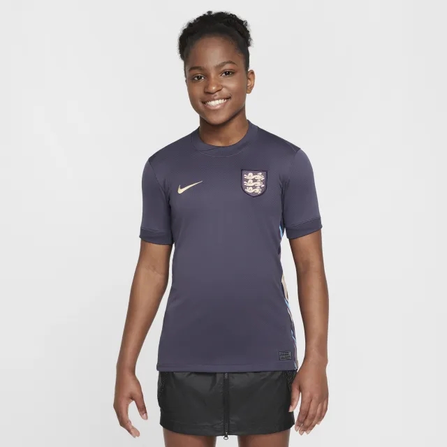 England (Women's Team) 2024/25 Stadium Away Older Kids' Nike Dri-FIT Football Replica Shirt - Purple - Polyester