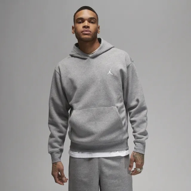 Nike Jordan Brooklyn Fleece Men's Printed Pullover Hoodie - Grey - Cotton/Polyester