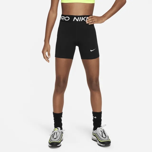 Nike Pro Leak Protection: Period Girls' Dri-FIT Shorts - Black - Polyester/Elastane