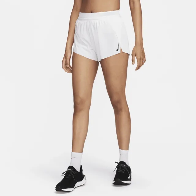 Nike Running Aeroswift Dri-Fit Medium Rise 3Inch Shorts In White