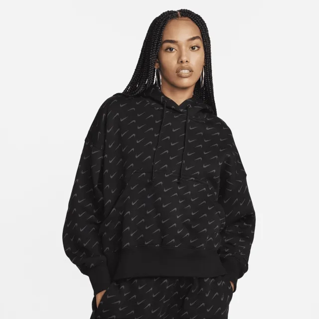 Nike Sportswear Phoenix Fleece Women's Over-Oversized Printed Hoodie - Black - Fleece/Phoenix Fleece