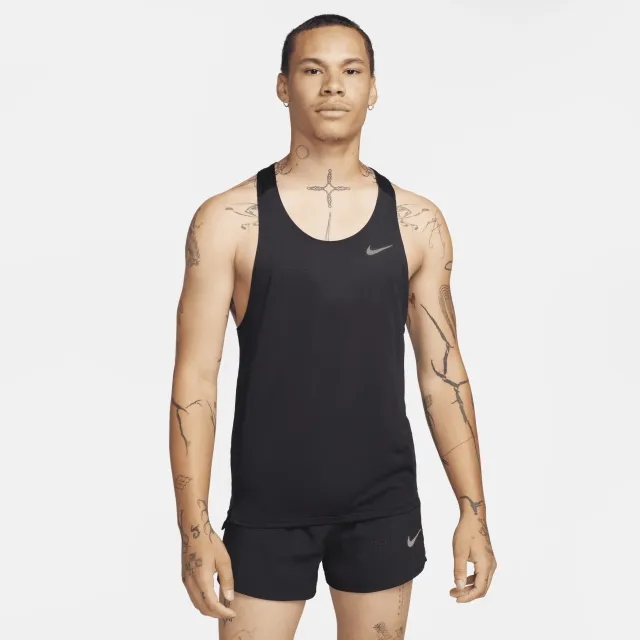 Nike Fast Men's Dri-FIT Running Vest - Black - Recycled Fibres