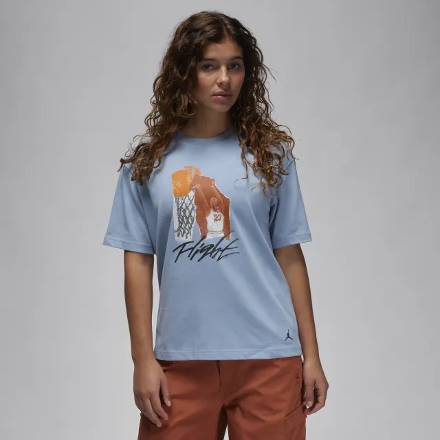 Nike Jordan Jordan Womens Short Sleeve Collage Graphic T-Shirt - Blue - Size L - Blue