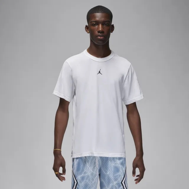 Nike Jordan Sport Men's Dri-FIT Short-Sleeve Top - White - Cotton/Polyester