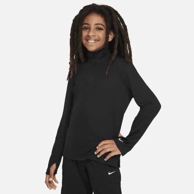 Nike Dri-Fit UV Half-Zip Essential Long Sleeve Boys - Black