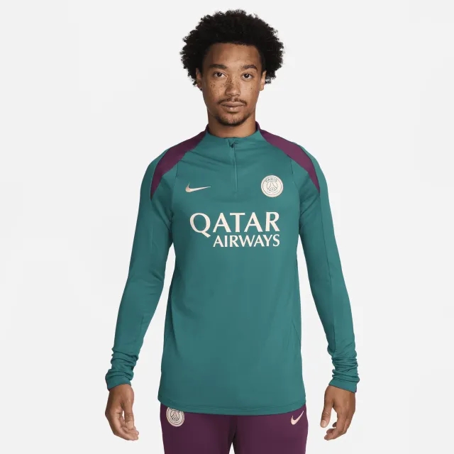 Nike PSG Dri-Fit 1/4 Zip L/S Strike Drill Top - Geode Teal/Bordeux/Guava Ice 2024-2025