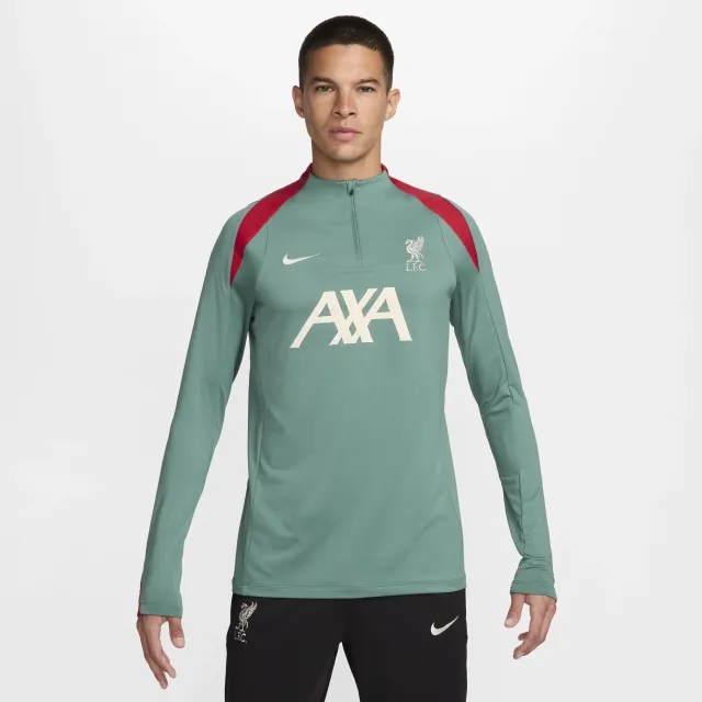 Nike Liverpool Dri-Fit  Strike 1/4 Zip L/S Drill Top - Green/Red 2024-2025
