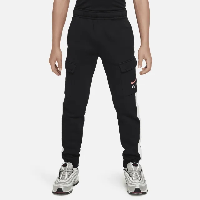 Nike Junior Swoosh Air Fleece Cargo Jogger - Black - Size S/B - Black