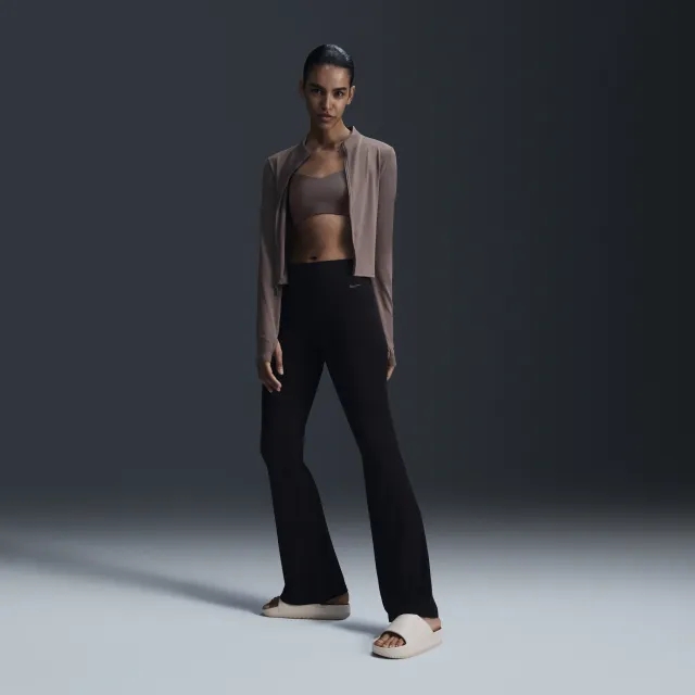 Nike Zenvy Women's High-Waisted Flared Leggings - Black - Nylon/Elastane