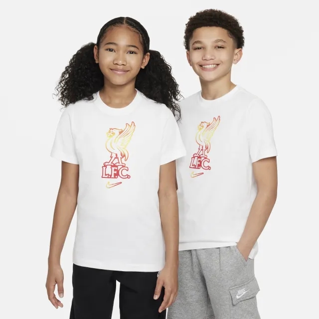 Liverpool F.C. Older Kids' Nike Football T-Shirt - White - Cotton/Polyester
