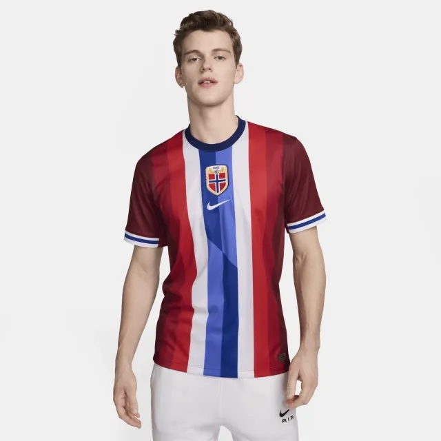 Norway (Men's Team) 2024/25 Stadium Home Men's Nike Dri-FIT Football Replica Shirt - Red - Polyester