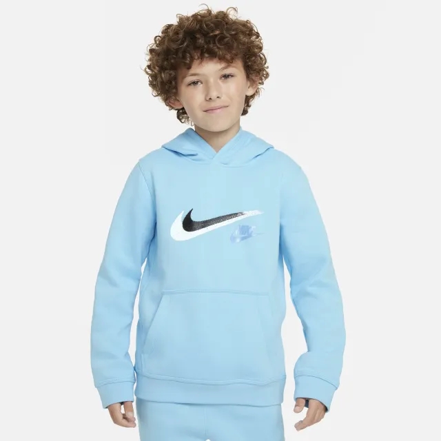 Nike Junior Sports Inspired Pullover Hoodie - Blue - Size L/B - Blue