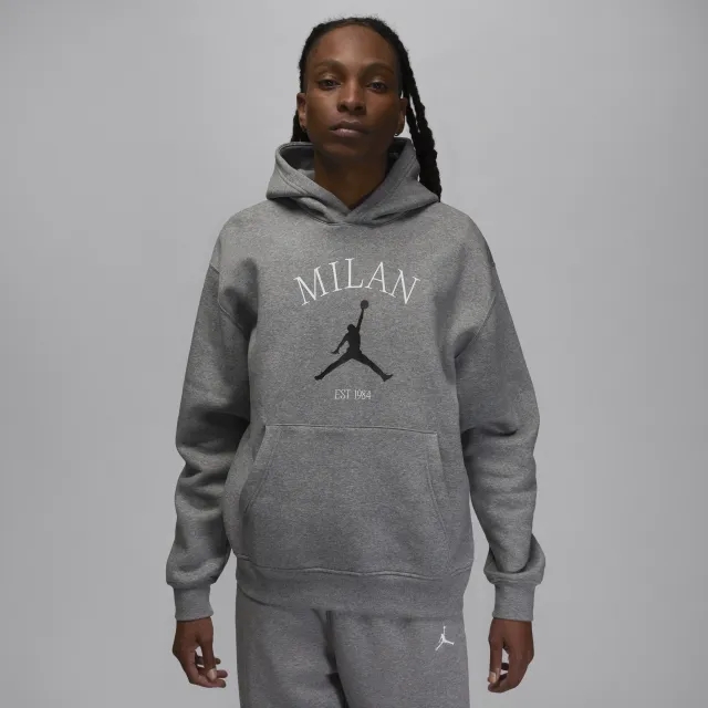 Nike Jordan Milan Men's Pullover Hoodie - Grey - Cotton/Polyester