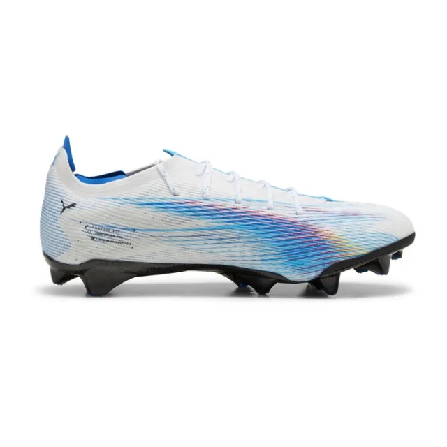 PUMA Ultra 5 Carbon Launch Edition FG Football Boots, White/Ultra Blue/Garnet Rose