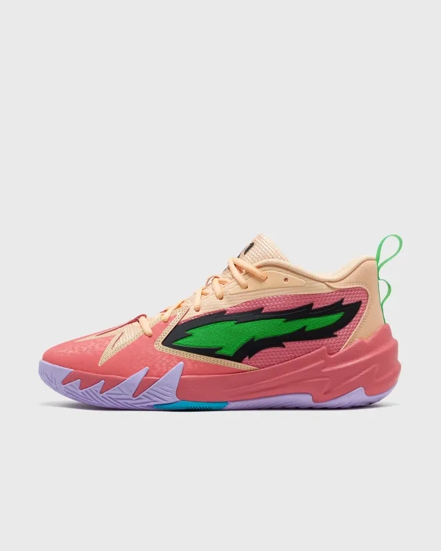 PUMA Scoot Zeros Georgia Peach Basketball Shoes, Passionfruit/Green/Peach Fizz
