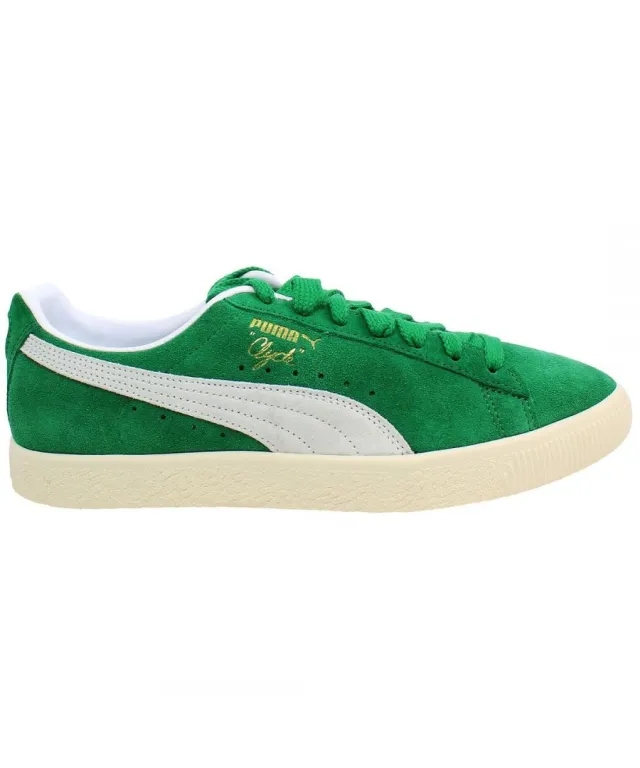 Puma Clyde OG Mens Green Trainers Leather