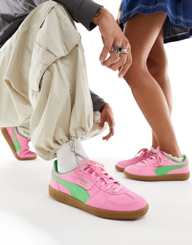 PUMA palermo trainers in pale pink