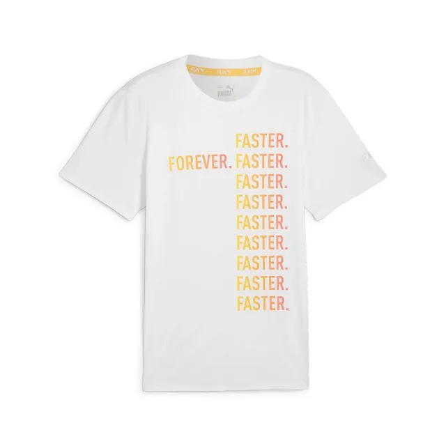Puma Mens RUN FAV Forever. Faster. T-shirt - White