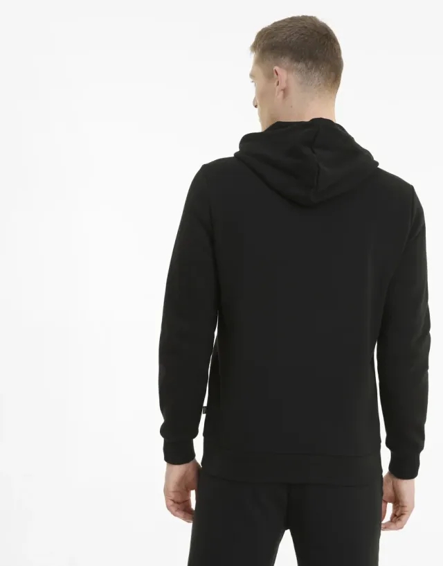 Puma Essentials Full-Zip Logo Hoodie In Puma Black