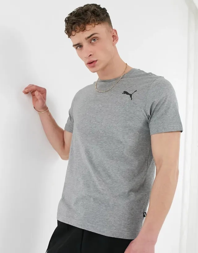 Puma Essentials Cat Logo T-Shirt In All Grey